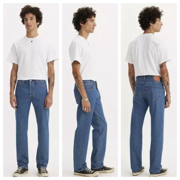 Levi's Men's 501 Original Fit Jean Medium Stonewash Size 38x34 - Picture 1 of 9